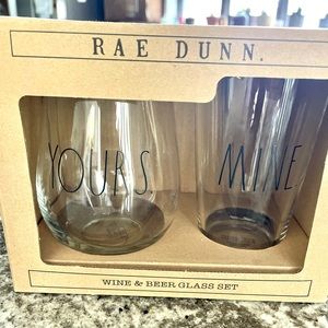 Rae Dunn Beer and Wine Glass Set